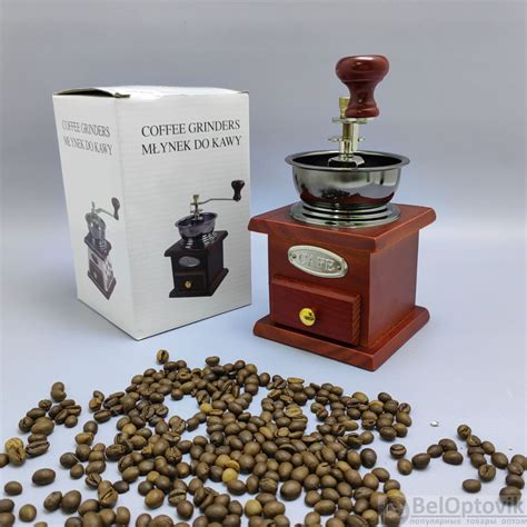 Ручная механическая деревянная кофемолка COFFEE GRINDER с регулировкой ...