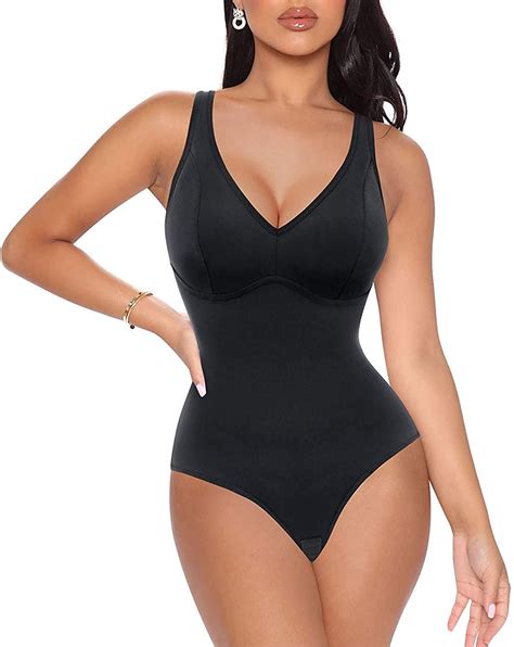 Irisnaya Women S Shapewear Bodysuit Tummy Control Thong Waist Trainer