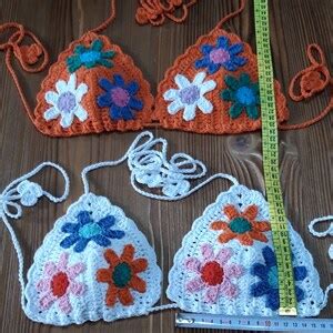 Crochet Top Crochet Bikini Gift For Her Crochet Bikini Top Crochet Swimsuit Top Floral
