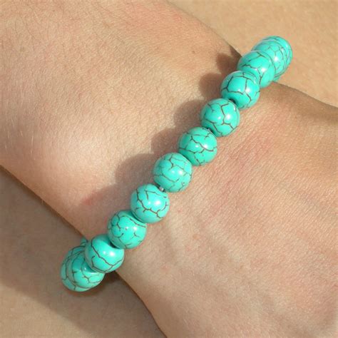 Simplicité sauter Robinet bracelet pierre turquoise femme Souvent parlé