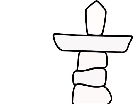 Nunavut Canada Inukshuk No Colour Clip Art at Clker.com - vector clip ...