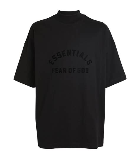 Fear Of God Essentials Logo T Shirt In Black For Men Lyst