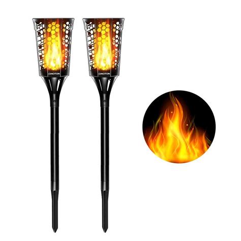 Solar Tiki Torches Upgraded, Waterproof Solar Torch Lights with Flickering Flame | eBay