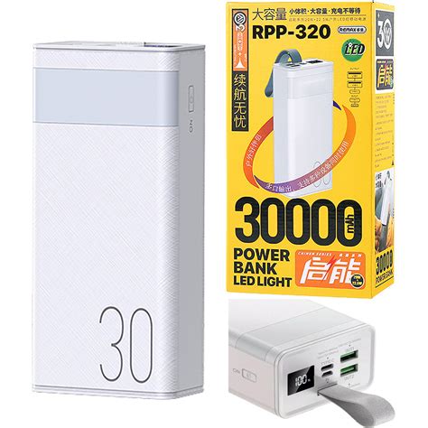 Power Bank Remax Rpp 320 30000Mah Usb C Led 2X Usb 22 5W Remax