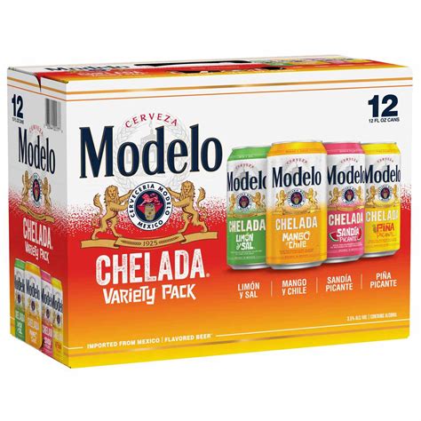 Modelo Chelada Variety Pack Mexican Import Flavored Beer 12 oz Cans, 12 ...