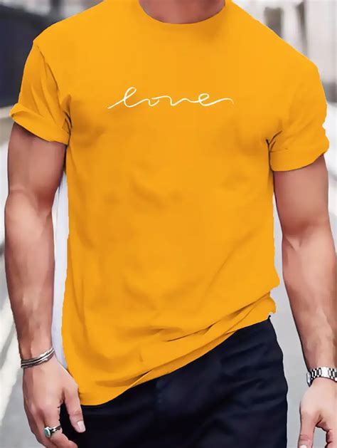 Plus Size Love Letter Print Mens Short Sleeve T Shirts Temu Ireland