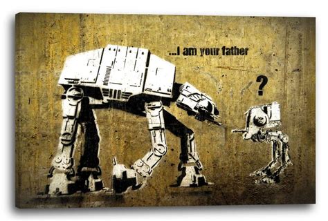 Lein Wand Bild Kunstdruck Banksy AT ST AT AT Star Wars Ich Bin Dein