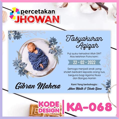 Jual Kartu Aqiqah / Kartu ucapan aqiqah tasyakuran / KembangTelur