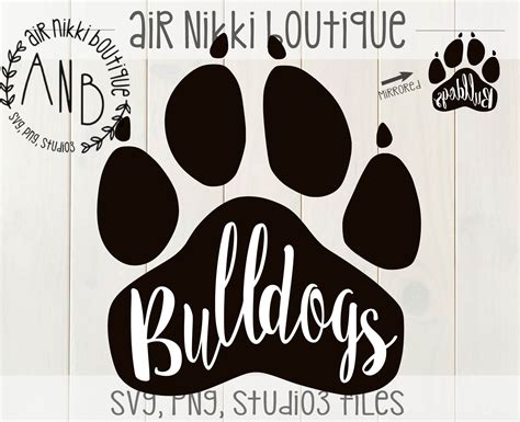 Bulldog Paw SVG, SVG Files, Clipart, Circut Paw Print, Cutting Files, Paw DXF, Clipart, Instant ...