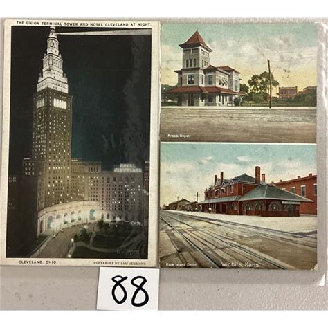 Transportation Railroad Stations Depots Trains 100 Postcards