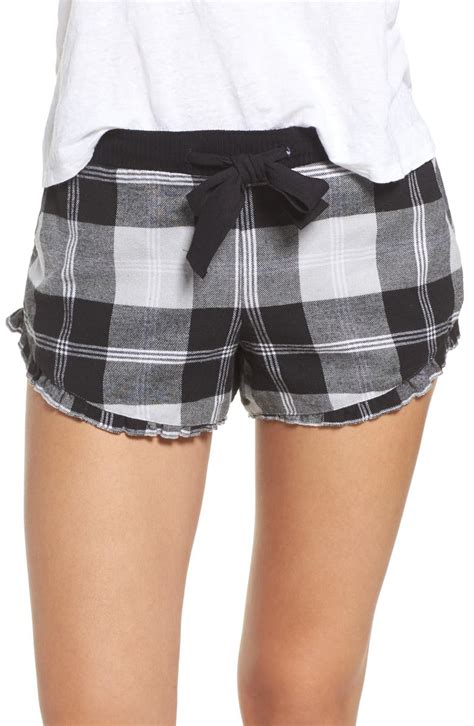 Make Model Ruffle Flannel Lounge Shorts Nordstrom