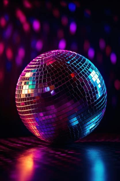 Premium Photo Disco Ball On A Black Background With Colorful Lights