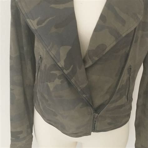 Sanctuary Jackets Coats Sanctuary Suede Leather Camo Moto Jacket