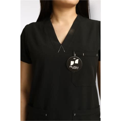 Uniforme Medico Dama Anti Fluido MOD BAS NEGRO