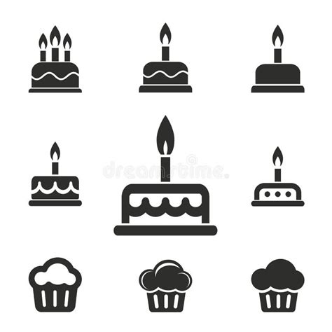 Cake Icon Set Stock Vector Illustration Of Dessert 83241138