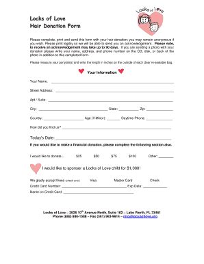 Locks Of Love Donation Form Fill And Sign Printable