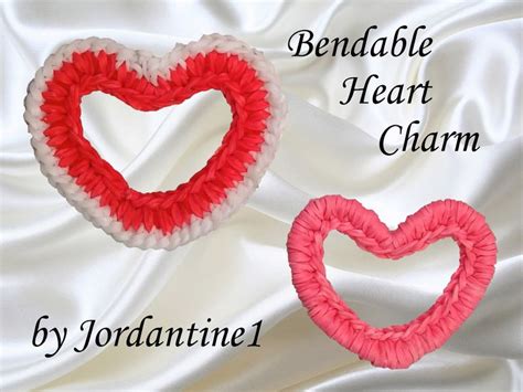 New Bendable Heart Charm Loomless Hook Only Rainbow Loom