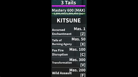 Blox Fruits KITSUNE 600 MAX MASTERY Showcase YouTube