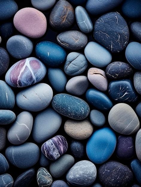 Premium Ai Image Colorful Pebble Stones Background Top View Toned