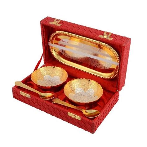 Silver And Gold Plated Bowl Set For Gift Size At Rs Box In