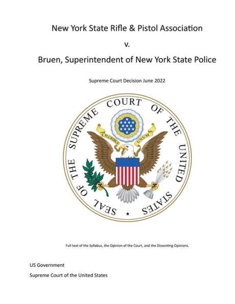 New York State Rifle And Pistol Association V Bruen Superintendent Of