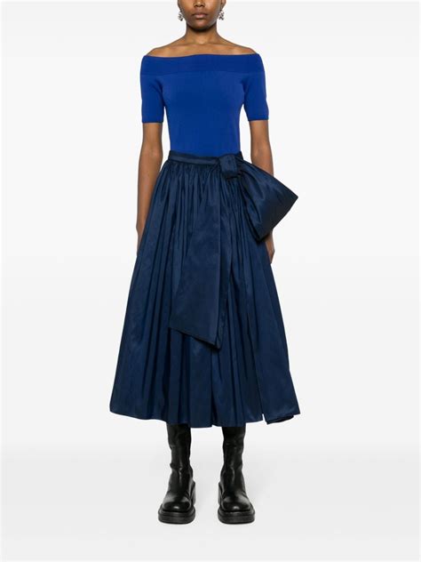 Alexander Mcqueen Bow Embellished Faille Skirt Farfetch