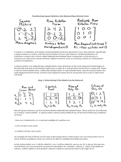 Row and Reduced Echelon Form | PDF | Matrix (Mathematics) | Theoretical ...