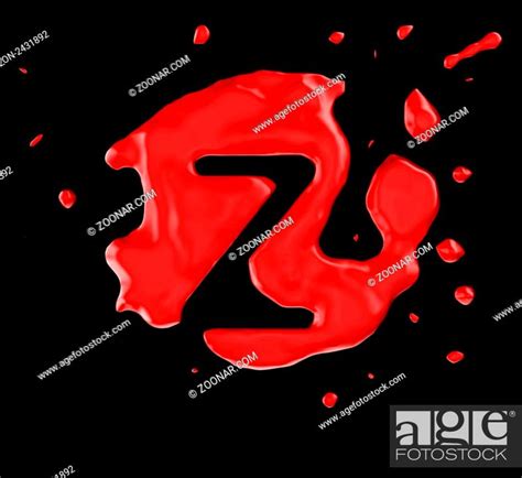 Red Blob Z Letter Over Black Background Large Resolution Stock Photo