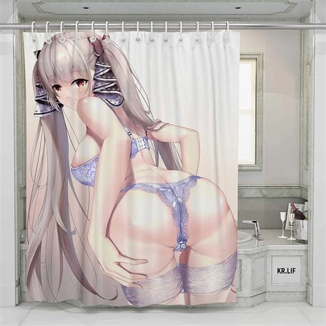 Female Anime Polyester Fabric Waterproof Shower Curtain Erotic Sexy Naked Nude Woman Shower