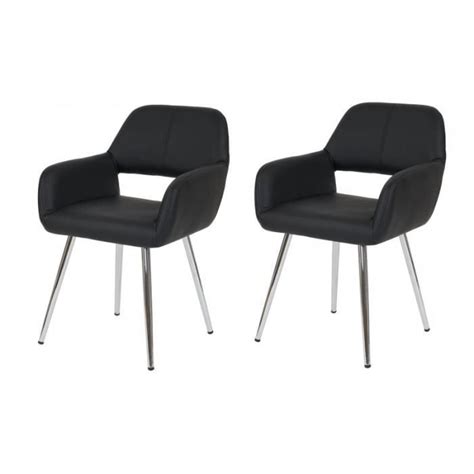 Lot De Chaises De Salle Manger Fauteuil R Tro Pu Noir Cds