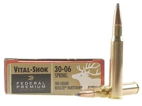 Federal Premium Vital Shok 30 06 Springfield 180 Gr Nosler Partition