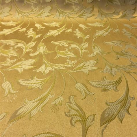 Gold And Gold Jacquard Damask Print Fabric 120 Wide 10 99 Yard Fabric