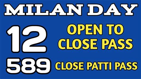 Milan Day Today Fix Open To Close Milan Day Jodi And Panel