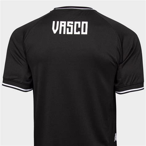 Camisa Vasco Inserts Kappa Masculina Preta