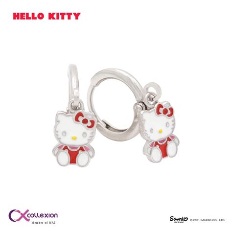 Jual Collexion Red Ribbon Hello Kitty Drop Earrings Anting Anak Lapis