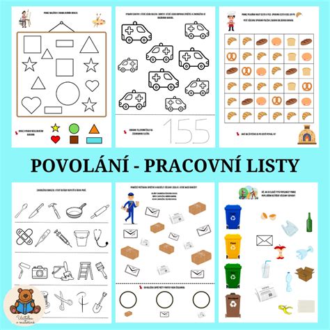 Materiál Povolání pracovní listy