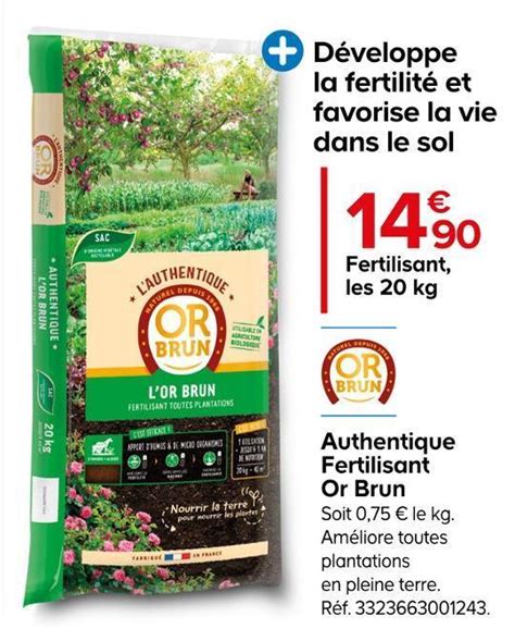 Promo Or Brun Authentique Fertilisant Chez Castorama