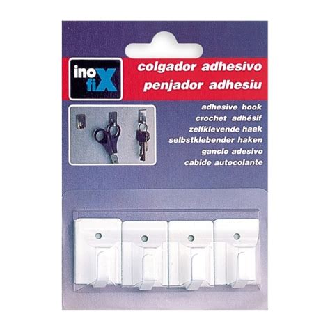 Colgador Adhesivo Acero Inox Mini Acabado Blanco Uds Inofix El