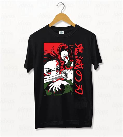 Remera Demon Slayer Tanjiro Nezuko 006 Negra Ideas MVD