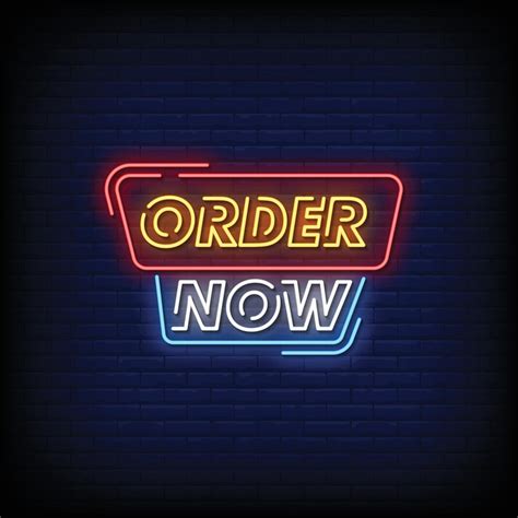 Order Now Neon Signs Style Text Vector 2185652 Vector Art At Vecteezy