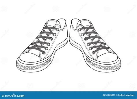 Disegno Delle Scarpe Di Sport Calzature Facili Della Giovent