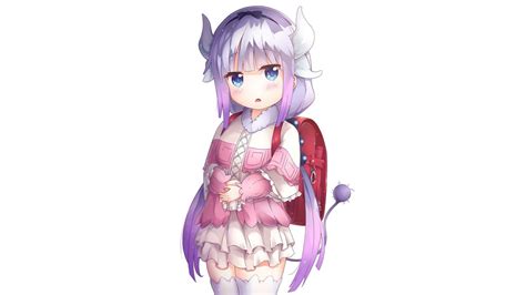 Download Purple Haired Anime Girlwith Horns Wallpaper