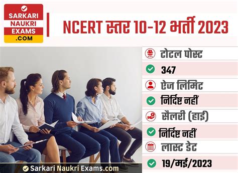 NCERT Levels 10 12 Recruitment 2023 347 Post Last Date 19 05 2023