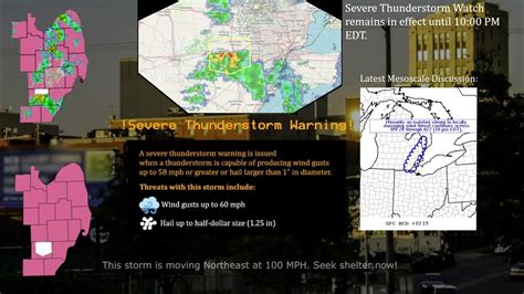 Eas Recreation Severe Thunderstorm Moving At 100 Mph 31419 Youtube