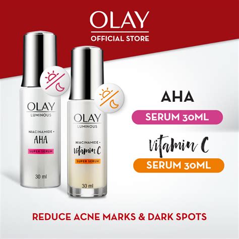 Olay Luminous Niacinamide Vitamin C Day Super Serum AHA Night Serum