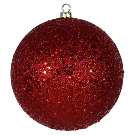 Red Holographic Glitter Shatterproof Christmas Ball Ornament