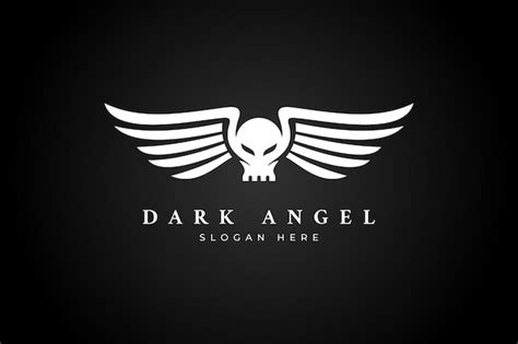 Premium Vector | Logo skull wing devil dark angel white