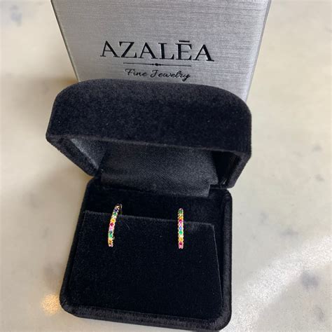 Rainbow Hoop Earrings 14k Gold Multi Color Hoop Earrings Etsy