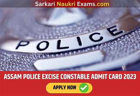 Assam Police Excise Constable Admit Card 2023out Download Link