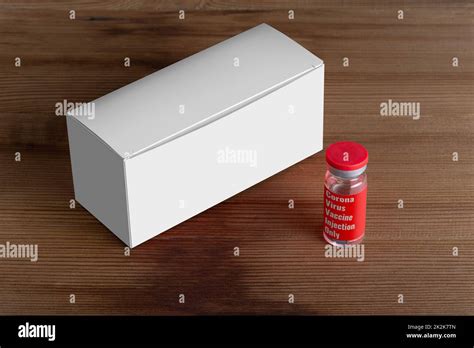 Vials Box With A Vial At Front On Wooden Board Mock Up Series 426 Stock